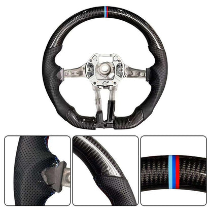 Without Center Trim Leather Carbon Fiber Steering Wheel Frame for BMW F10 F30 F31 F34 F36 F20 F15 F16 F25 F26 F80 F82 F87 F90 - YunLexus