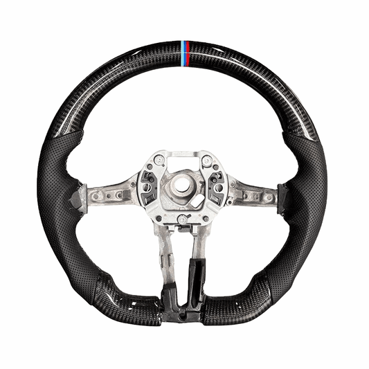 Without Center Trim Leather Carbon Fiber Steering Wheel Frame for BMW F10 F30 F31 F34 F36 F20 F15 F16 F25 F26 F80 F82 F87 F90 - YunLexus