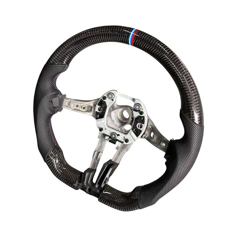 Without Center Trim Leather Carbon Fiber Steering Wheel Frame for BMW F10 F30 F31 F34 F36 F20 F15 F16 F25 F26 F80 F82 F87 F90 - YunLexus