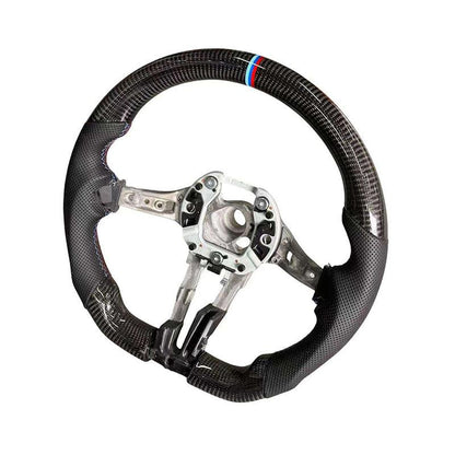 Without Center Trim Leather Carbon Fiber Steering Wheel Frame for BMW F10 F30 F31 F34 F36 F20 F15 F16 F25 F26 F80 F82 F87 F90 - YunLexus