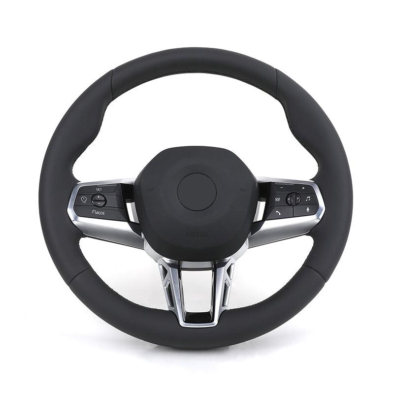 Without Paddle Shifter Round Bottom Leather Steering Wheel for BMW 5 Series G60 G61 G68 i7 i5 iX1 X1 X2 U11 U12 2022 2023 2024 - YunLexus