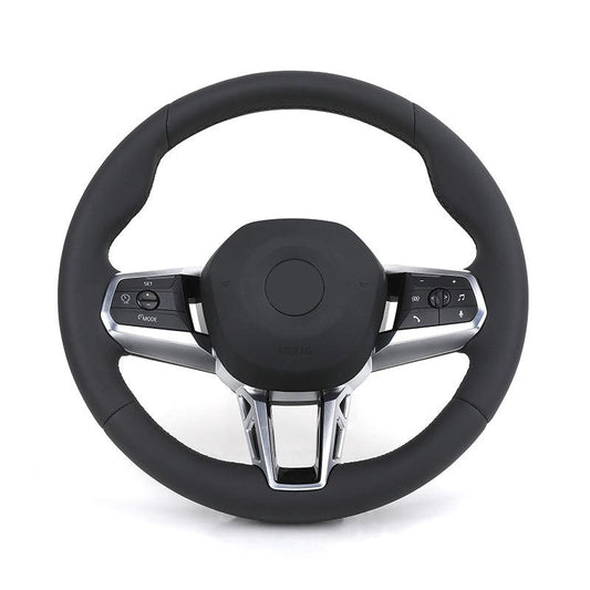 Without Paddle Shifter Round Bottom Leather Steering Wheel for BMW 5 Series G60 G61 G68 i7 i5 iX1 X1 X2 U11 U12 2022 2023 2024 - YunLexus