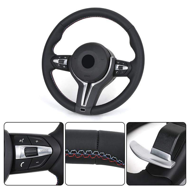 Without Shift Paddle M Sport Volant Leather Steering Wheel for BMW F01 F10 F11 F18 F20 F21 F30 F31 F33 F34 F36 X5 E70 X5 E71 - YunLexus