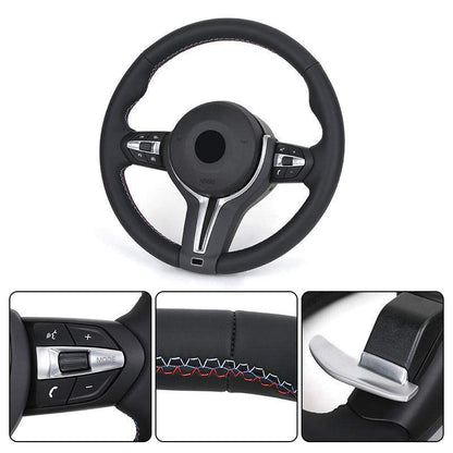 Without Shift Paddle M Sport Volant Leather Steering Wheel for BMW F01 F10 F11 F18 F20 F21 F30 F31 F33 F34 F36 X5 E70 X5 E71 - YunLexus