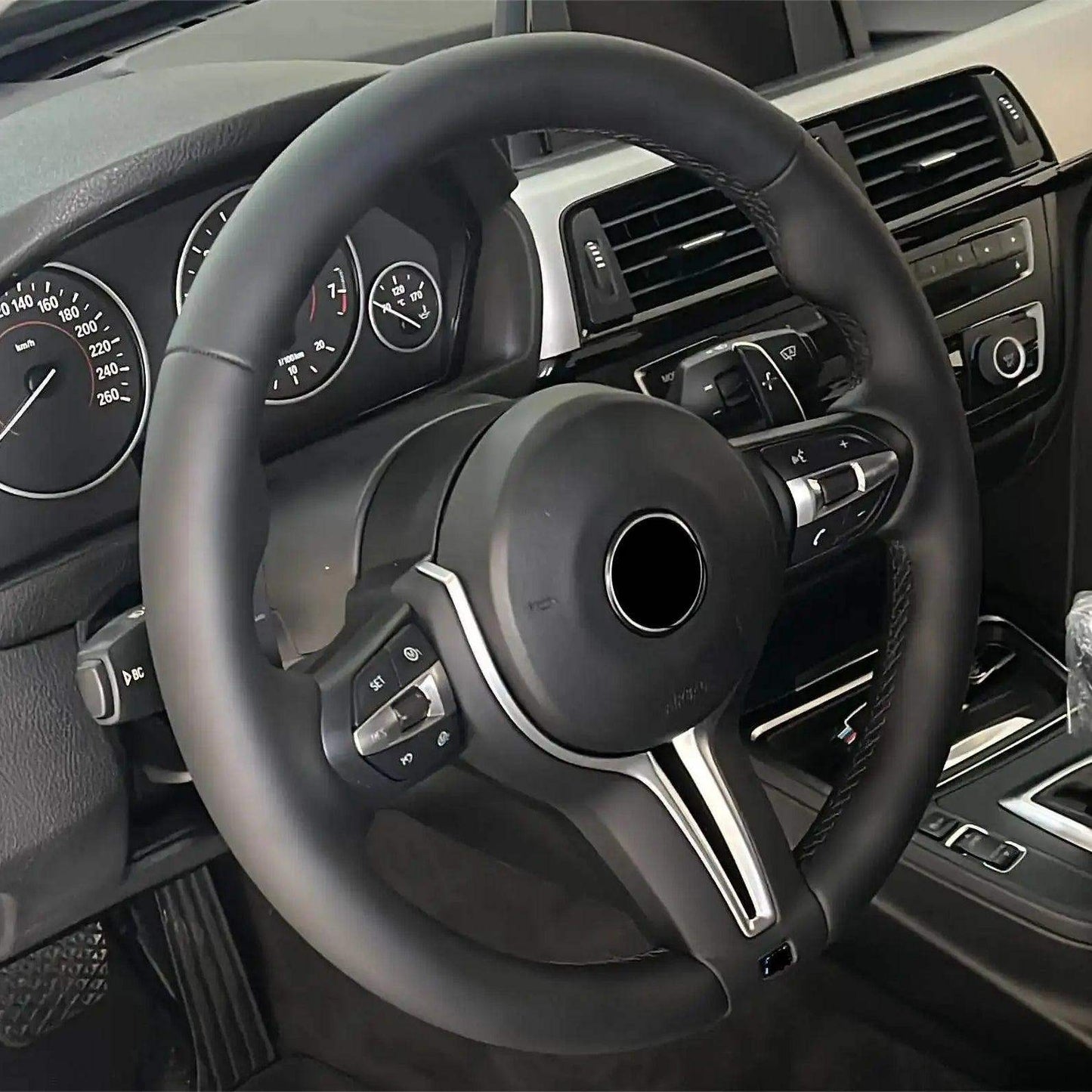 Without Shift Paddle M Sport Volant Leather Steering Wheel for BMW F01 F10 F11 F18 F20 F21 F30 F31 F33 F34 F36 X5 E70 X5 E71 - YunLexus