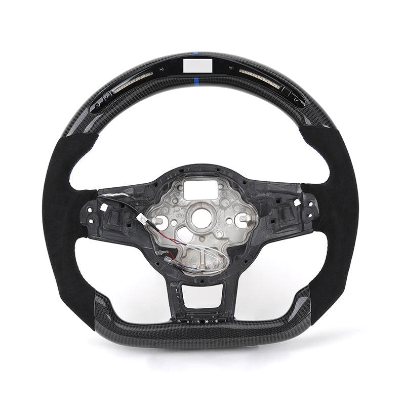 Without Trim Sport Half Alcantara Carbon Fiber Steering Wheel for Volkswagen VW Polo MK Golf 5 6 7 7.5 6R R Passat CC Gti Gte - YunLexus Custom Custom Steering Wheels for Volkswagen