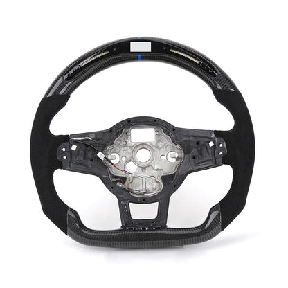 Without Trim Sport Half Alcantara Carbon Fiber Steering Wheel for Volkswagen VW Polo MK Golf 5 6 7 7.5 6R R Passat CC Gti Gte - YunLexus Custom Custom Steering Wheels for Volkswagen