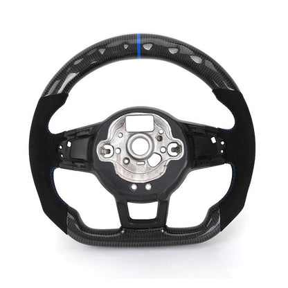 Without Trim Sport Half Alcantara Carbon Fiber Steering Wheel for Volkswagen VW Polo MK Golf 5 6 7 7.5 6R R Passat CC Gti Gte - YunLexus Custom Custom Steering Wheels for Volkswagen