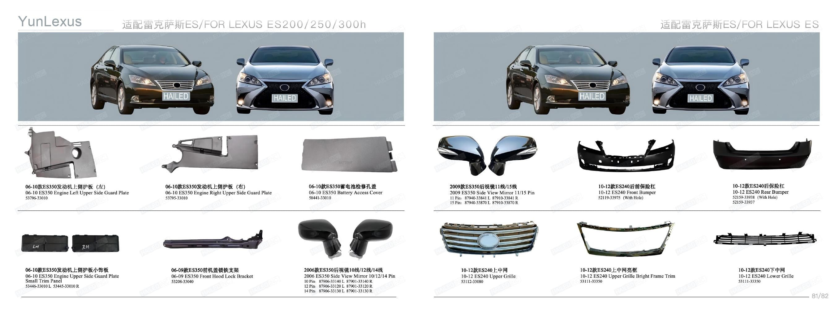 YunLexus Lexus exterior parts catalog page 43